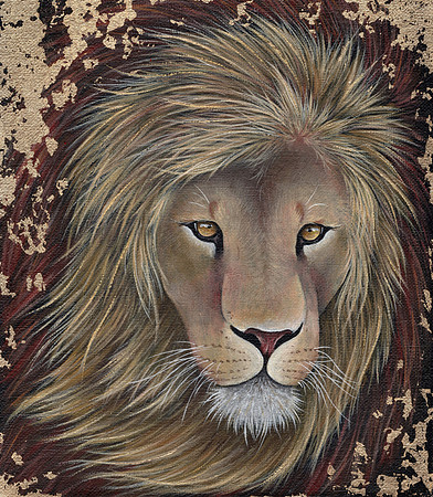 10: Untitled- acrylic paint and gold leaf on an 8" x 10" canvas board,