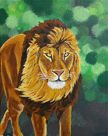 20: "Lion" - Acrylic paints on canvas - 8inchx10inch